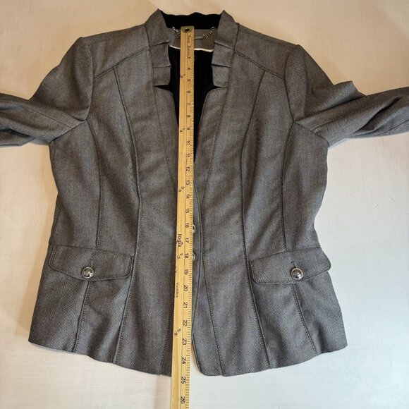 WHBM White House Black Market Blazer Jacket Long Sleeve Women's Size 14 Gray - Picture 10 of 16